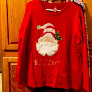 Womens Santa believe sweater size 2X